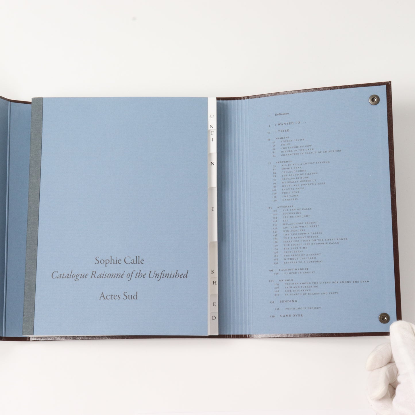 CATALOGUE RAISONNÉ OF THE UNFINISH / Sophie Calle